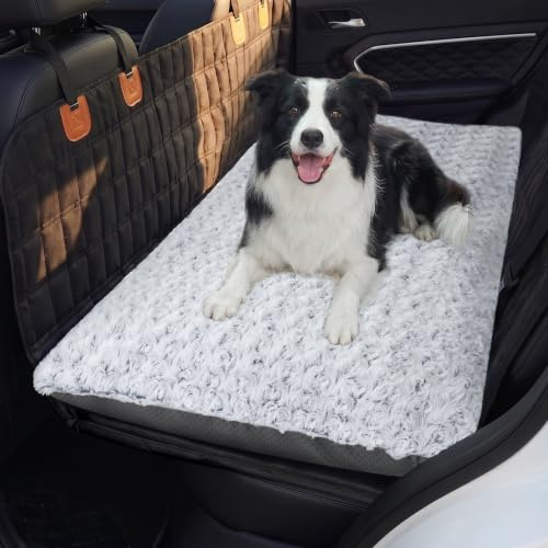 Loiion Hundematte Auto Rückbank 122x62x7cm, Auto Hundebett Mittelgroße | Wasserdichter Autoschutz für Mittelgroße Hunde, Abnehmbar Waschbare Rücksitz Autodecke, Weicher Hundematte
