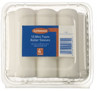 Pack of 10 x 4 Decorators Mini Foam Paint Roller Sleeves. Lynwood Decorating Tools RS102