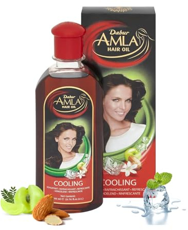 Dabur Amla Cooling Hair Oil - 200ml | For Long and Beautiful Locks | With Goodness Of Real Amla | Helps In Nourishing, Strengthening, & Cooling Hair