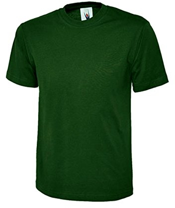 247-Clothing Ladies Loose Fit Plain T Shirt 100% Cotton Premium Unisex Top, Bottle Green, UK 22-24