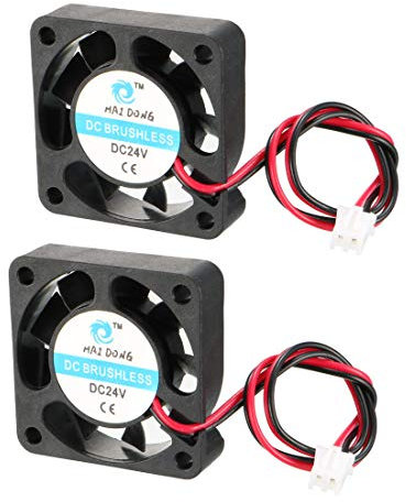 uxcell A16032500ux0878 2 pièces DC 24 V 0.06 A Brushless ventilateur de en refroidissant Cooler 24 V 40 x 40 x 10 mm pour PC, 4 cm de large, 4 cm de long