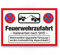 Komma Security Feuerwehrzufahrt Schild 30 x 20 cm Hinweisschild Feuerwehreinfahrt - Halteverbot nach StVO Warnhinweis - Halteverbot Parkverbot parken verboten