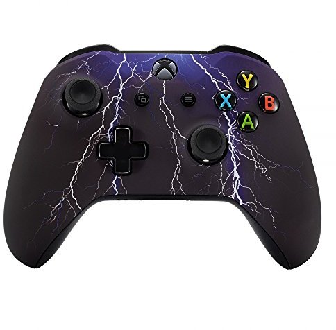 eXtremeRate Gehäuse für Xbox One X/S Controller, DIY-Ersatz Front Hülle Case Zubehör Faceplate für Xbox One S/X Controller Modell 1708-Blitz
