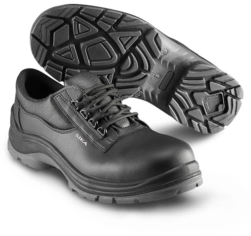 SIKA Unisex-Schnürschuh, Arbeitsschuh mit Zehenschutzkappe aus Verbundmaterial, wasserabweisendes Mikrofasergewebe,stoßdämpfende PU-Sohle,metallfreie Schuhe für die Lebensmittel- & Medizinbranche,S-46
