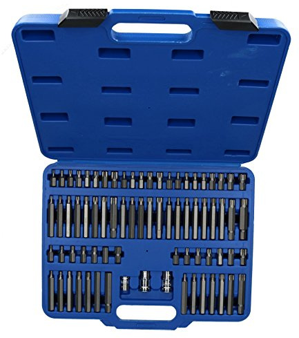 75pc Hex Torx Tamper Torx Spline Ribe 3/8 and 1/2 Drive Shallow Deep Bits
