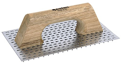 Cofan Llana Rascador de Monocapa | Medida 250 x 150 mm | Fabricada en Acero Inoxidable | Mango de Madera