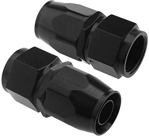2x Alu Fitting Gerade AN10 schwarz Schlauchanschluss Schraube Verbinder