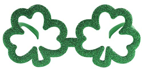BESTOYARD St. Patrick's Day Shamrock Glitter Brillen grüne Klee Brille Rahmen Party lustige Brille Selbstauslöser Requisiten Brille (grün)