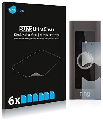 Savvies 6 Pack Screen Protector compatible with Ring Video Doorbell Pro Protection Film Clear