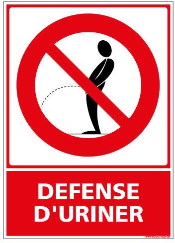 Adhésif - Défense d'Uriner - Dimensions 105x75 mm - Protection Anti-UV