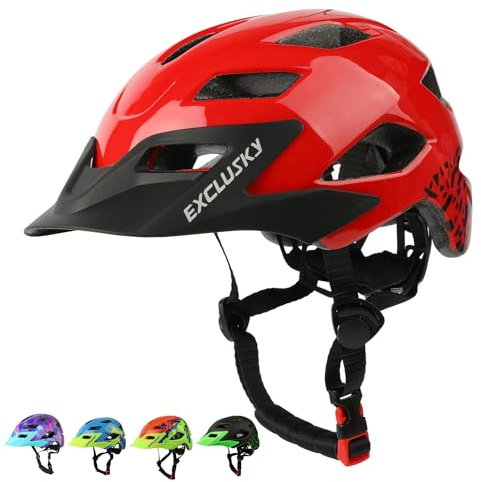 Kids Helmet, Exclusky Kids Bike Helmet Adjustable Safety Lightweight Children Bicycle Helmet for Kids Skating Cycling Scooter Boys and Girls Bicycle Helmets Ages 5-14