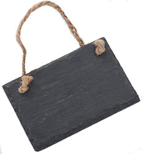 Schiefertafel zum Aufhängen mit Juteband Memotafel Kreidetafel Wandeko (1, 8 cm Tafel)