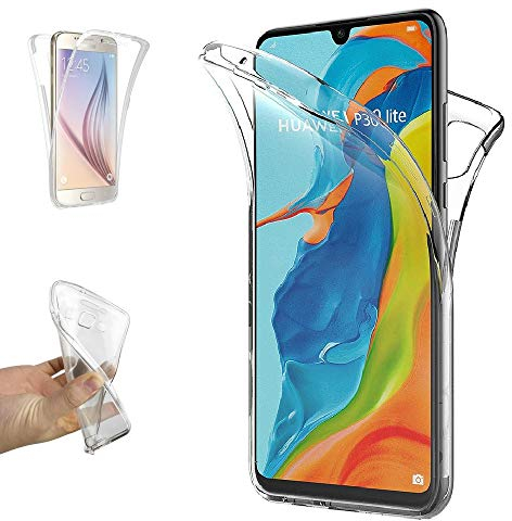 REY Cover in Gel TPU per Huawei P30 Lite - Huawei P30 Lite New Edition, Silicone Case, 360° Full Body Protezione, Protettiva Sottile Back Cover