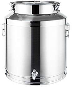 GHKWXUE Edelstahl-Milch Barrel, abgedichtet Barrel Weinfasses Ölfaß Gärfass, verwendet for Milch/Öl/Wein- / Suppe Lagerung und Verteilung, mit Anzapfungen 5L, 8L, 9L, 14L, 18L, 22L, 24L ... 76L, 88L