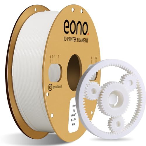 Amazon Brand-Eono PLA Plus PLA pro 3D-Drucker-Filament, 1,75 mm, Genauigkeit 0,03 mm, Weiß, 1 kg, nicht spröde, starke Haft- und Überhangleistung für starken Teiledruck.