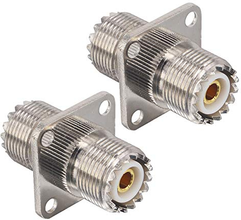 Boobrie UHF-Buchse auf UHF-Buchse, Koaxialstecker SO239 UHF-Buchse, RF-Koppler SO239, Montage auf Panel mit 4 Löchern, UHF-Adapter für Antenne VHF/UHF, Koaxialkabel PL259, 2 Stück