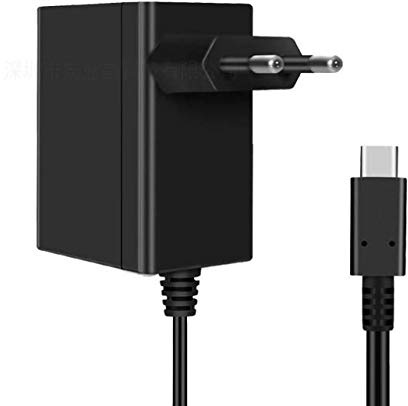 Ladegerät für Nintendo Switch 15 V 2,6 A Schnellladung mit USB-Kabel Typ C, Netzteil unterstützt TV-Docking, kompatibel mit Nintendo Switch & Switch Lite
