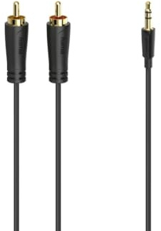 Audio-Kabel, 3,5-mm-Klinken-Stecker - 2 Cinch-Stecker, Stereo, verg., 1,5 m