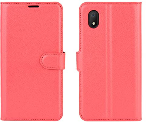 Kezaizhe Funda Movil para Alcatel 1B 2020 Carcasa Cuero PU Silicona Magnetic Wallet Protector Teléfono Flip Cover For 1B Alcatel 1A 2020 5002H Tapa con Soporte (Red)