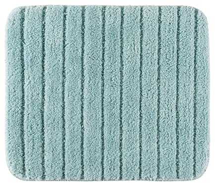 PANA® WC-Vorleger ohne Ausschnitt (45x50 cm) • Badematte rutschfest mit Streifen-Design • Badezimmerteppich als Duschvorleger für Dusche, Badewanne, WC-Vorleger • Farbe: Mint