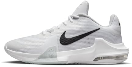 Nike Herren Air Max Impact 4 Sneaker, White/Black-Pure Platinum, 42.5 EU