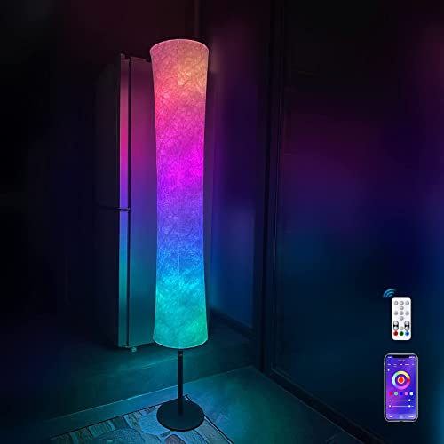 JIANUO Smart LED Floor Lamp, RGB Standing Corner Lamp Mood Lights for Bedroom Living Room APP Control Ambient Lighting with Alexa Google Assistant Colour Changing Lamps
