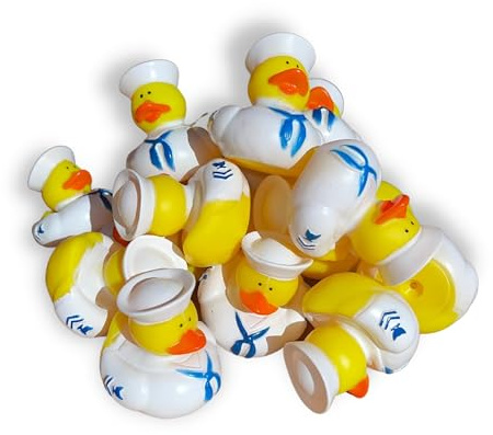 Cruising Duck Rubber Ducks Sailor Nautical Duck | 2 x 2” in Size - 20 Ducks Only | for Use with for Cruise Ships Tags Princess, Royal Caribbean, for Cards Cruise Date, oh What Luck