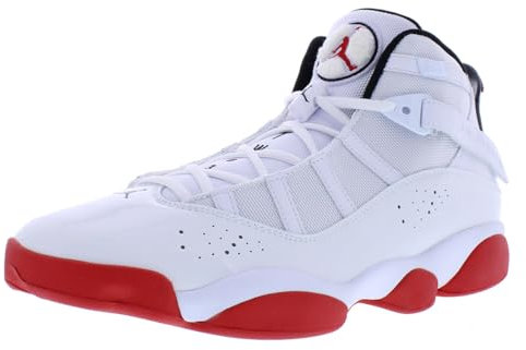 Jordan Air 6 Ringe, Weiß/Schwarz/Universitätsrot, 42.5 EU