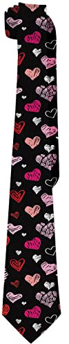 XVBCDFG Herren-Krawatte mit Herzen, schmale Krawatte, lustige Neuheit Krawatten für Männer, Teenager, Jungen, Geschenke, Business, Hochzeit, Urlaub, Party, herzen, One size