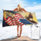 LAMAME Amerikanische USA-Flagge Adler Kunst gedruckt schnell trocknend Badetuch Leichtes Strandtuch Tragbares Mikrofaser Badetuch