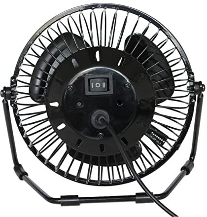 OSALADI Mini Ventilador Usb Para Pc Reloj Led Metal 360° Giratorio Para Oficina y Hogar