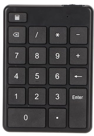 Zunate Bluetooth-Nummernblock, Tragbarer, Schlanker, Kabelloser Ziffernblock mit 19 Tasten, Finanzbuchhaltungs-Nummerntastatur für Laptop-PC, Batteriebetrieben