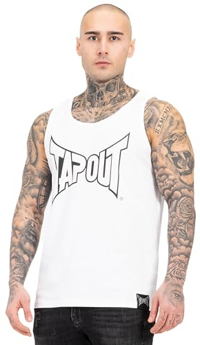 Tapout Herren Singlet Normale Passform Tipton Singlet White/Black XL