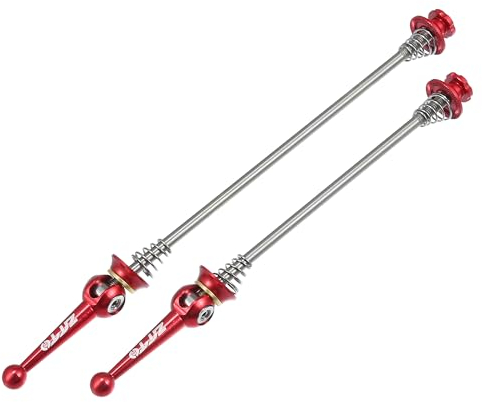 Motoforti 1 Paar Fahrrad Vorder- und Hinterachse Schnellspanner 140mm 180mm Rot
