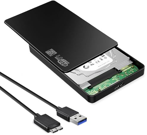 WedDecor USB 3.0 2.5 Inch SATA Hard Drive Enclosure Clear Case | Usb 3.0 Hard Drive Enclosure Converts 2.5 Inch Sata Hdd And Ssd Drives Into Portable External Storage.