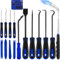 Hochferr 15 teiliger Nadel und Hakensatz Pick Set für O-Ringe Schaber Teleskop Magnet-Heber Zierleistenkeile Set Auto Türverkleidung Hebelwerkzeug Installationswerkzeug Clip Entferner (Blau-15 TLG)