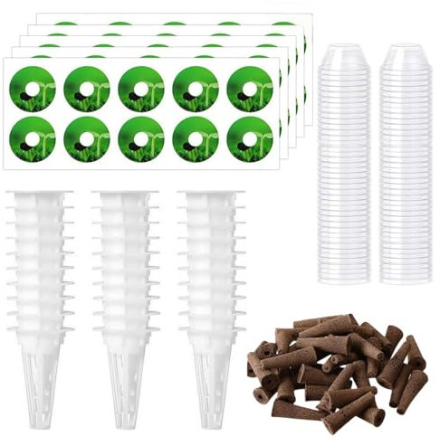 Acrylic 30 Pezzi delle Radici con 30 Kit Coltivazione idroponica, Spugne coltivate di Ricambio,Accessori Idroponici da Giardino per Piante,Kit per Coltivare Qualsiasi Cosa per la Coltura Idroponica