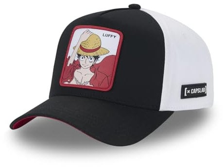 Capslab Luffy One Piece Black White Adjustable Snapback Cap