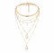 Oykrueats Boho Kette Gold Damen - Perlen Choker Halskette Mit Anhänger, Layered Necklace, Festival Schmuck Halsband für Mädchen (Gold Überzogene)