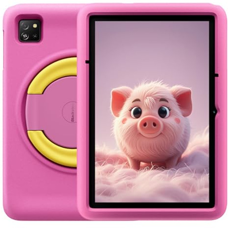 Blackview Tab A6 Kids, 12GB+128GB(1 TB Externo), Tablet Android 14 para Niños, Control Parental, 10,1 HD+ IPS Display, Batería 5100mAh, Cámara 5MP+8MP, WiFi 6 Bluetooth, Altavoces Dual Box Rosa
