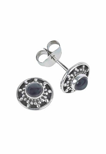 Ohrstecker Damen 925 Silber | echtes Silber, verschiedene echte Steine zur Auswahl, handarbeit aus Indien, im Geschenkbeutel