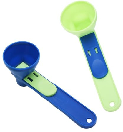 Naisfei 2 PCS Protein Powder Sliding Spoon,Funnel Scoop Spill Proof Spoon Sports Drink Coffee Scoop Funnel with Sliding Base for Sports Drink, Coffee Milk Tea