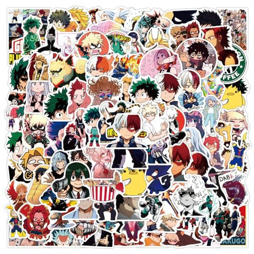 100Pcs Hero Sticker Set, Academia Stickers, Guitar Skateboard Luggage Laptop Stickers, Manga Stickers, Vinyl Waterproof Anime Sticker Set, Teenager Kids Gift