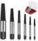Peevisap 6 Stück Schraubenausdreher, Linksausdreher, Schrauben Ausdreher Set, Schraubenausdreher Set, Zum Lösen und Entfernen Festgezogener oder Abgebrochener Schrauben, Silber, Schwarz