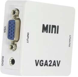 OSALADI Vga Zu Av Konverter Weiß Pc Video Audio Adapter Mit Automatischer Ntsc Pal Umwandlung Für Heimkino Konferenz Und Tv-anschluss Unterstützt Hohe Auflösung Bis Full Hd