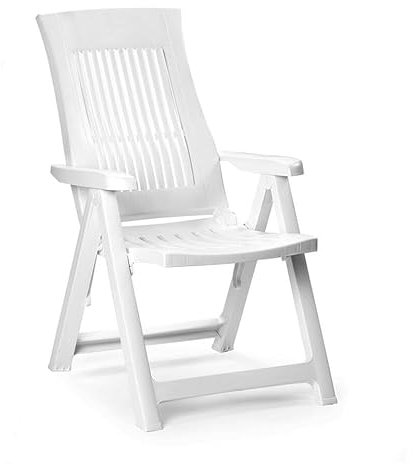 URBNLIVING Folding Garden Lounger Chair, 5-Position Reclining Outdoor Chair, Weather-Resistant, Foldable & Comfortable Seating for Garden, Patio, Camping & Dining - Single