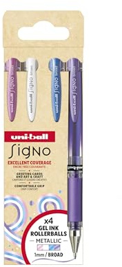 Uni-ball Gel-Rollerball Signo Broad UM-153 4P Set NO2, 1,0 mm, verschiedene Farben