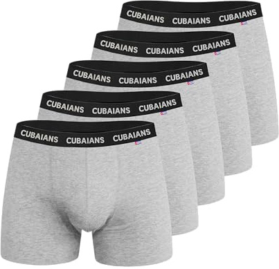 CUBAIANS Jobabo Herren Boxershort 5er Pack Grau Gr. XL
