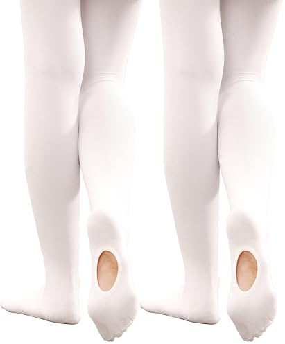 Hiltzo Mädchen Ballett Strumpfhosen Ballettstrumpfhose Tanzstrumpfhosen für Mädchen Strumpfhose mit Sohlenlöcher