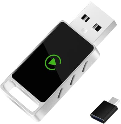 Ebksqs Wireless Carplay Adapter für Auto, Android Auto Adapter, Plug & Play, iOS 10+/Android 10+, Schnelle Autoverbindung ab 2016 (98% Autos), USB-A/C, Schwarz/Silber